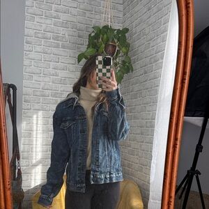 AEO // new without tags hooded denim button up jean jacket